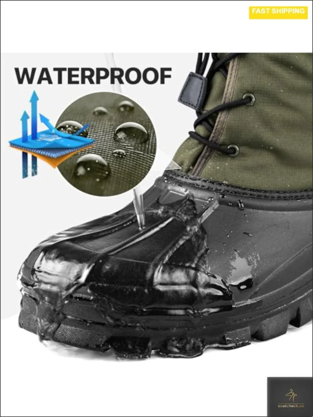Men's Insulated Waterproof Snow Boots Non-Slip Warm Plush Lined Tactical Winter